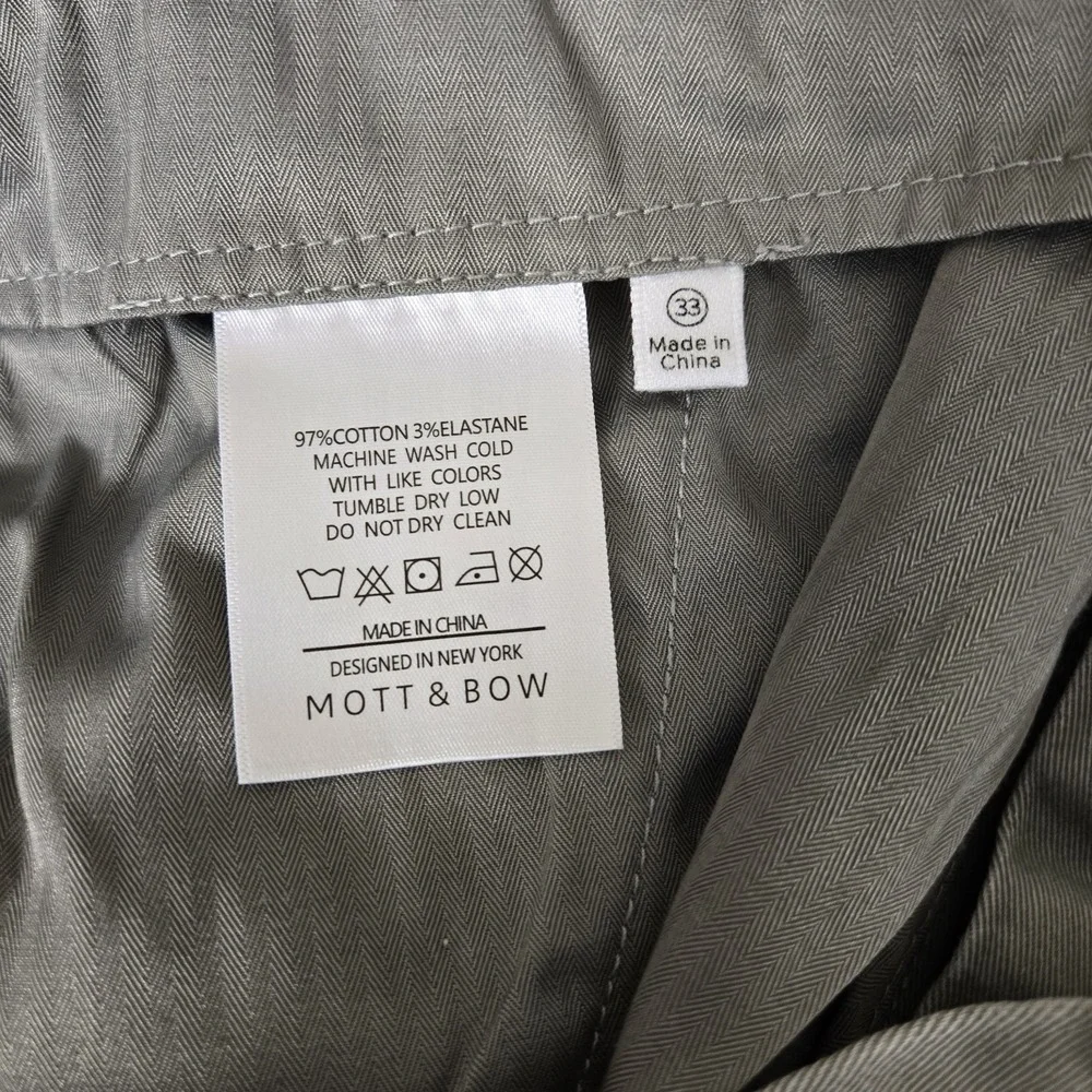 Mott And Bow Pants Mens 33x30 Everyday Comfort Slim Chino Stretch Normcore